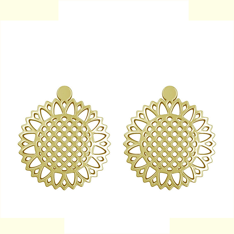 گوشواره طلا 18 عیار زنانه مدوپد مدل گل کد GA1-11387