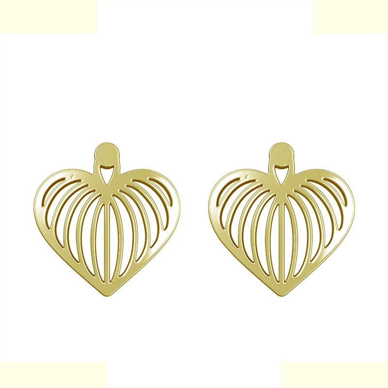 گوشواره طلا 18 عیار زنانه مدوپد مدل قلب کد GA1-11388