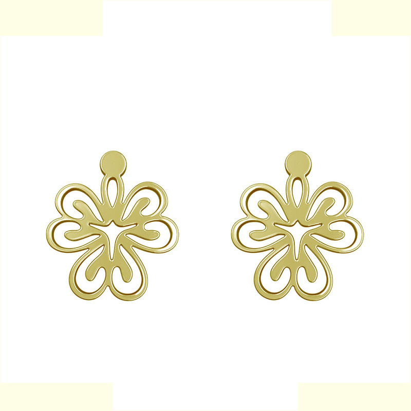 گوشواره طلا 18 عیار زنانه مدوپد مدل گل کد GA1-11396