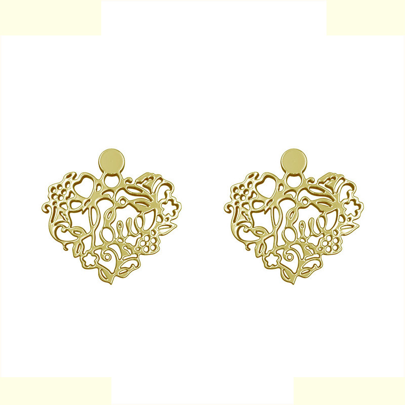 گوشواره طلا 18 عیار زنانه مدوپد مدل قلب کد GA1-11415