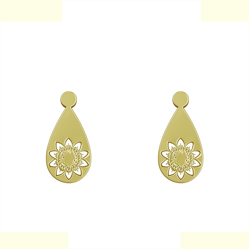 گوشواره طلا 18 عیار زنانه مدوپد مدل گل کد GA1-11437