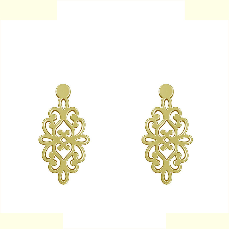 گوشواره طلا 18 عیار زنانه مدوپد مدل اسلیمی کد GA1-11439