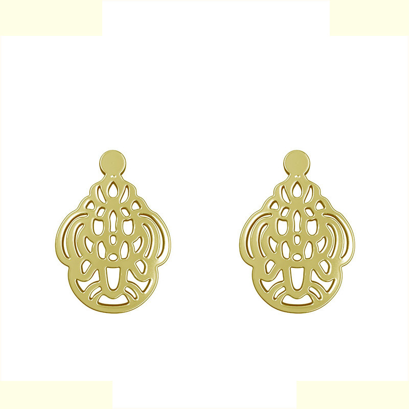 گوشواره طلا 18 عیار زنانه مدوپد مدل هندسی کد GA1-11455