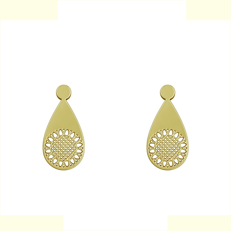 گوشواره طلا 18 عیار زنانه مدوپد مدل گل کد GA1-11457