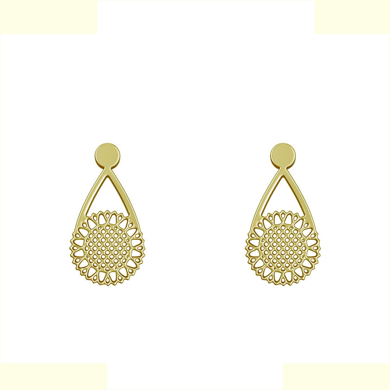 گوشواره طلا 18 عیار زنانه مدوپد مدل گل کد GA1-11477