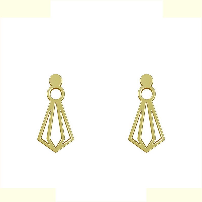 گوشواره طلا 18 عیار زنانه مدوپد مدل هندسی کد GA1-11478