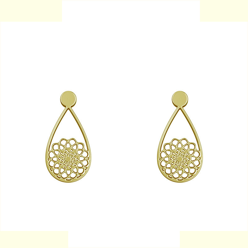 گوشواره طلا 18 عیار زنانه مدوپد مدل گل کد GA1-11512