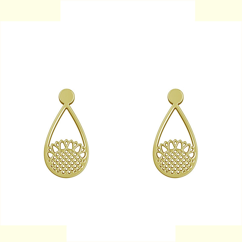 گوشواره طلا 18 عیار زنانه مدوپد مدل گل کد GA1-11513