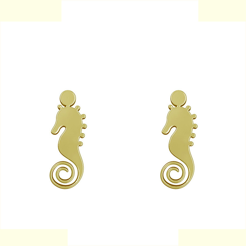 گوشواره طلا 18 عیار زنانه مدوپد مدل اسب آبی کد GA1-11567