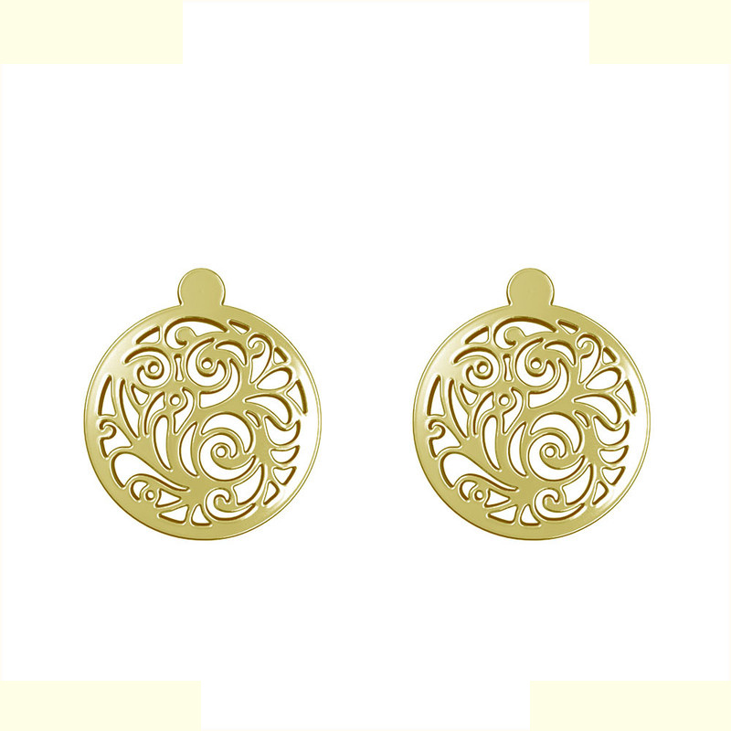 گوشواره طلا 18 عیار زنانه مدوپد مدل دایره اسلیمی کد GA1-11569