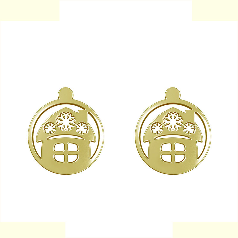 گوشواره طلا 18 عیار زنانه مدوپد مدل خانه کد GA1-11584 گوشواره طلا 18 عیار زنانه مدوپد مدل خانه کد GA1-11584