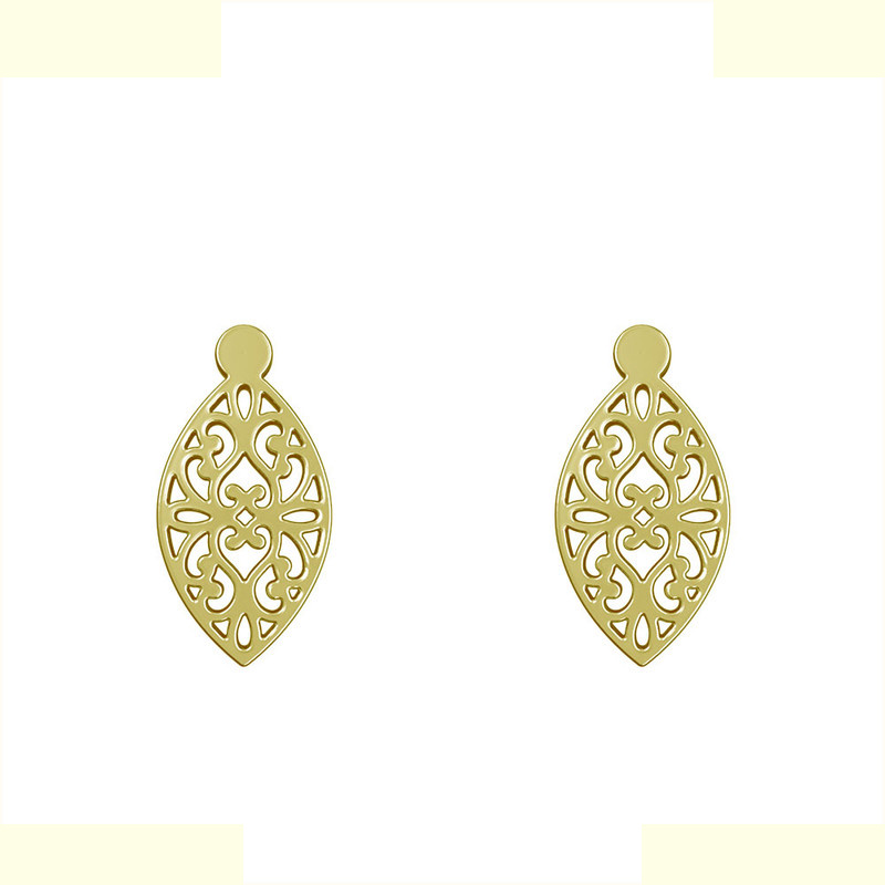 گوشواره طلا 18 عیار زنانه مدوپد مدل اسلیمی کد GA1-11593