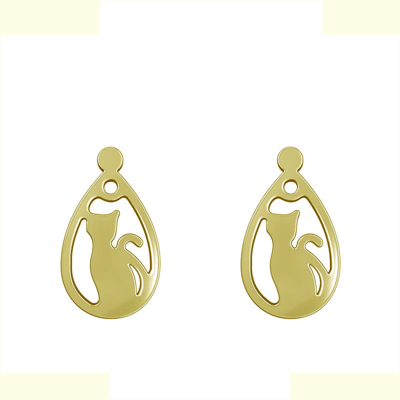 گوشواره طلا 18 عیار زنانه مدوپد مدل گربه کد GA1-11638