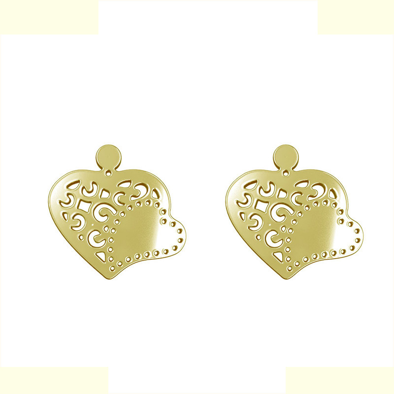 گوشواره طلا 18 عیار زنانه مدوپد مدل قلب کد GA1-11654