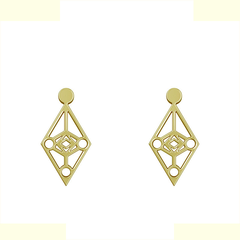 گوشواره طلا 18 عیار زنانه مدوپد مدل لوزی کد GA1-11682