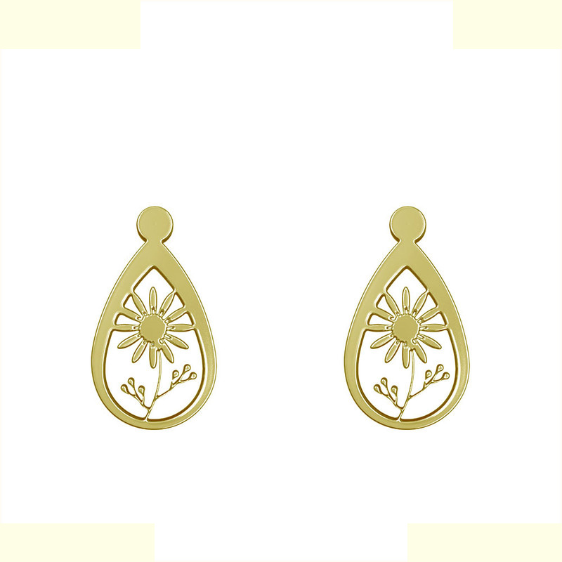 گوشواره طلا 18 عیار زنانه مدوپد مدل گل کد GA1-11750