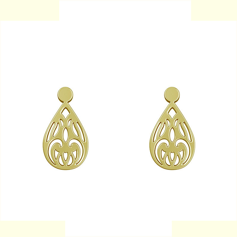 گوشواره طلا 18 عیار زنانه مدوپد مدل هندسی کد GA1-11763