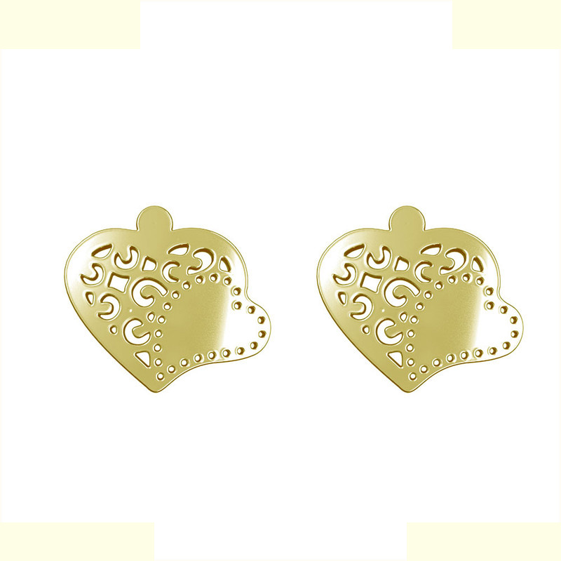 گوشواره طلا 18 عیار زنانه مدوپد مدل قلب کد GA1-11789