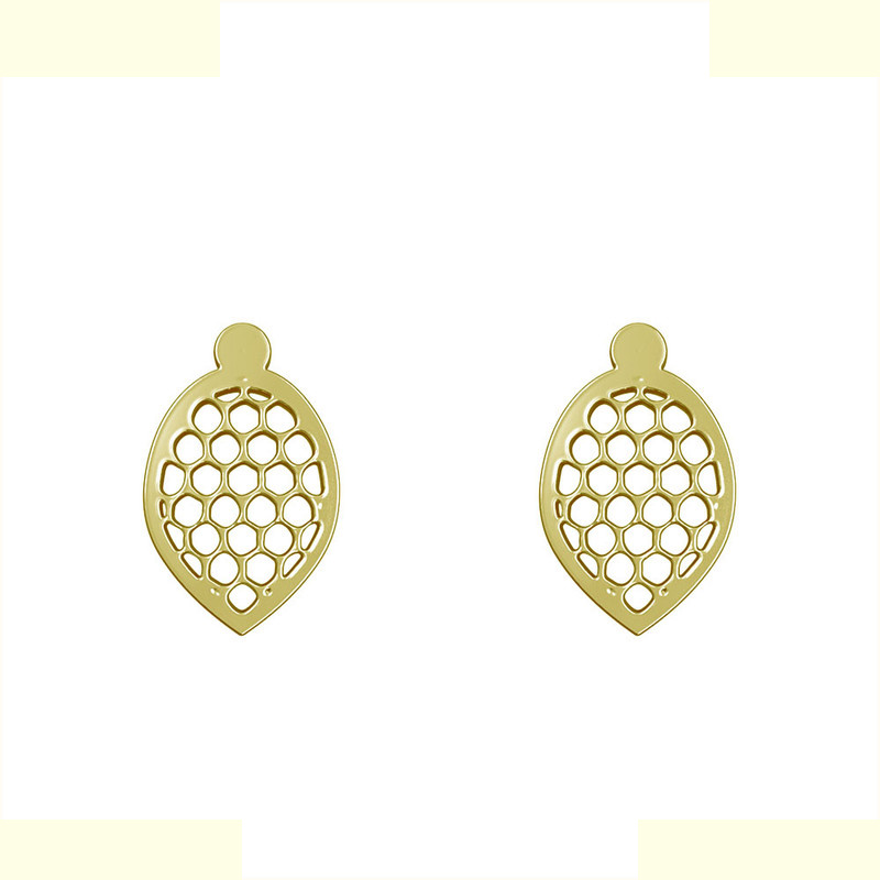 گوشواره طلا 18 عیار زنانه مدوپد مدل هندسی کد GA1-11906