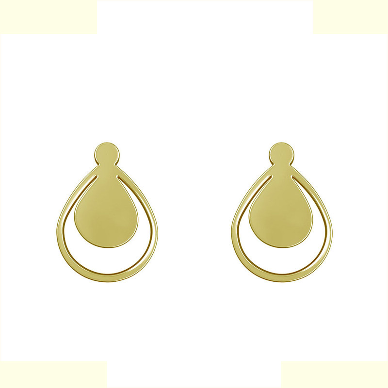 گوشواره طلا 18 عیار زنانه مدوپد مدل هندسی کد GA1-11920