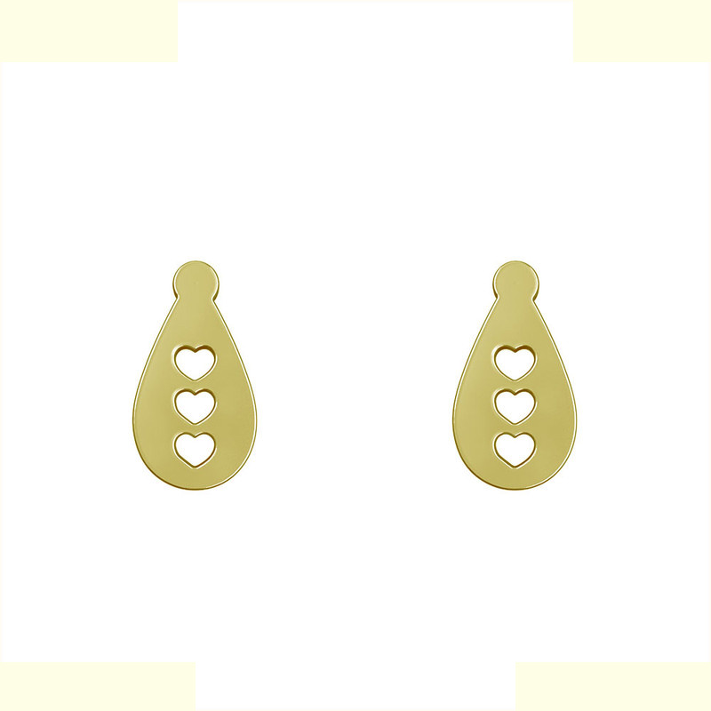 گوشواره طلا 18 عیار زنانه مدوپد مدل قلب کد GA1-11954