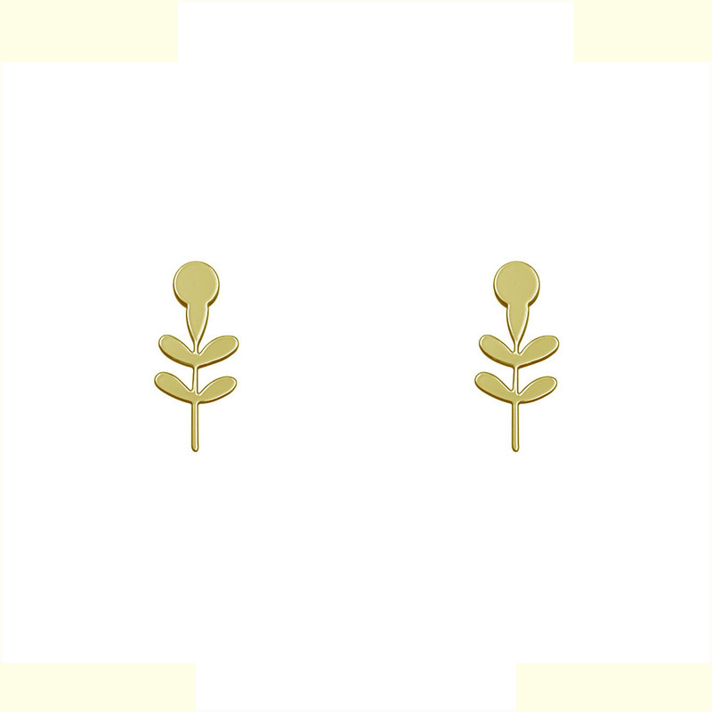 گوشواره طلا 18 عیار زنانه مدوپد مدل برگ کد GA1-12000