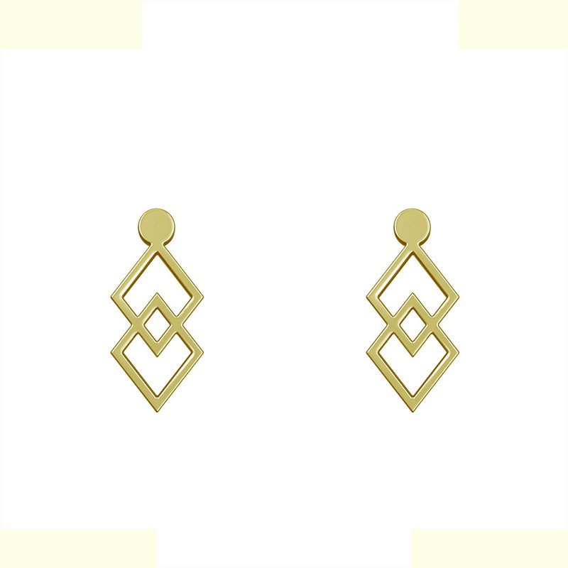 گوشواره طلا 18 عیار زنانه مدوپد مدل لوزی کد GA1-12037