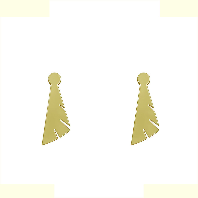 گوشواره طلا 18 عیار زنانه مدوپد مدل هندسی کد GA1-12038