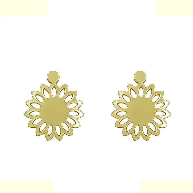 گوشواره طلا 18 عیار زنانه مدوپد مدل گل کد GA1-12198