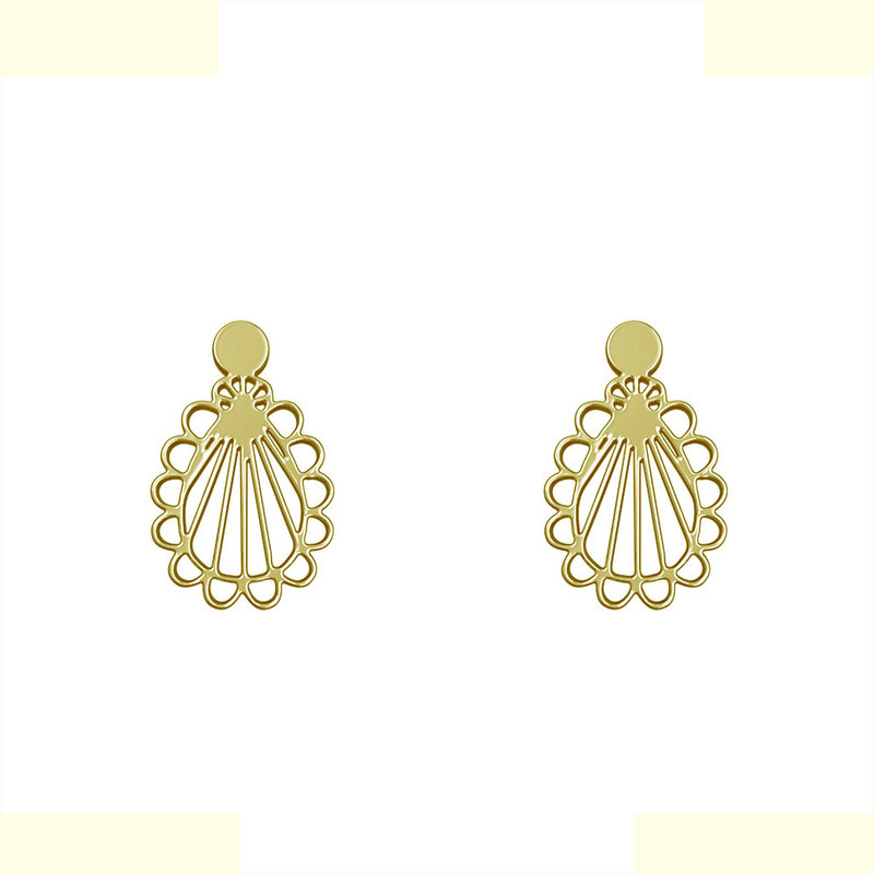 گوشواره طلا 18 عیار زنانه مدوپد مدل اسلیمی کد GA1-12210