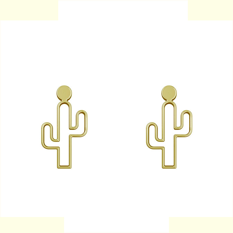 گوشواره طلا 18 عیار زنانه مدوپد مدل کاکتوس کد GA1-12211