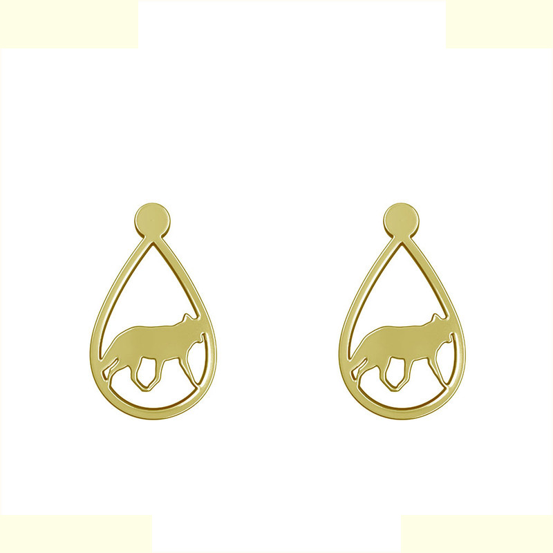 گوشواره طلا 18 عیار زنانه مدوپد مدل روباه کد GA1-12255