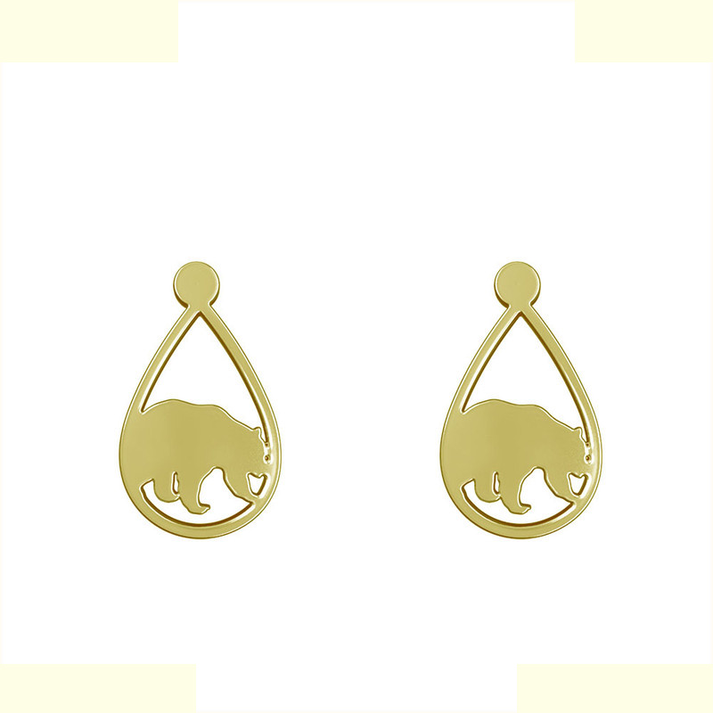 گوشواره طلا 18 عیار زنانه مدوپد مدل خرس کد GA1-12274