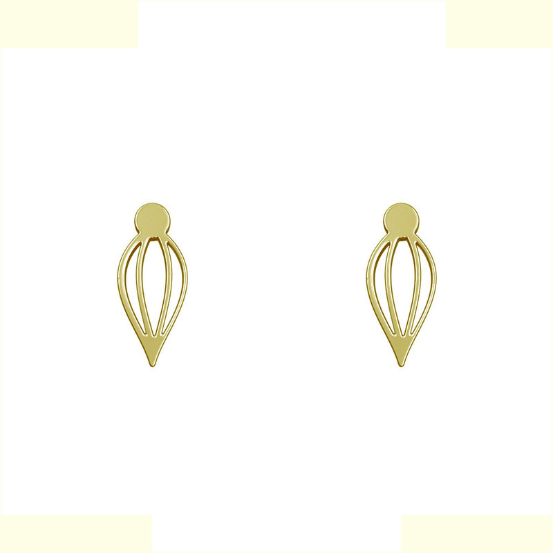 گوشواره طلا 18 عیار زنانه مدوپد مدل هندسی کد GA1-12307