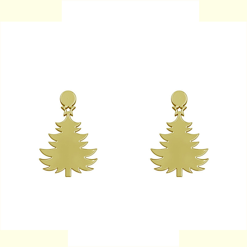 گوشواره طلا 18 عیار زنانه مدوپد مدل درخت کریسمس کد GA1-12327