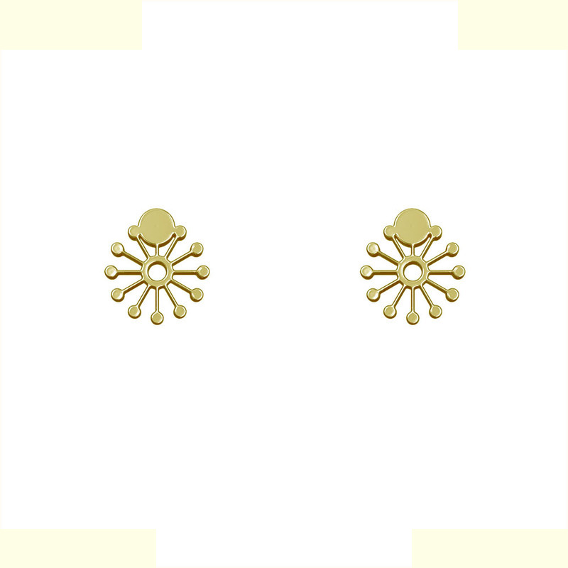 گوشواره طلا 18 عیار زنانه مدوپد مدل هندسی کد GA1-12355