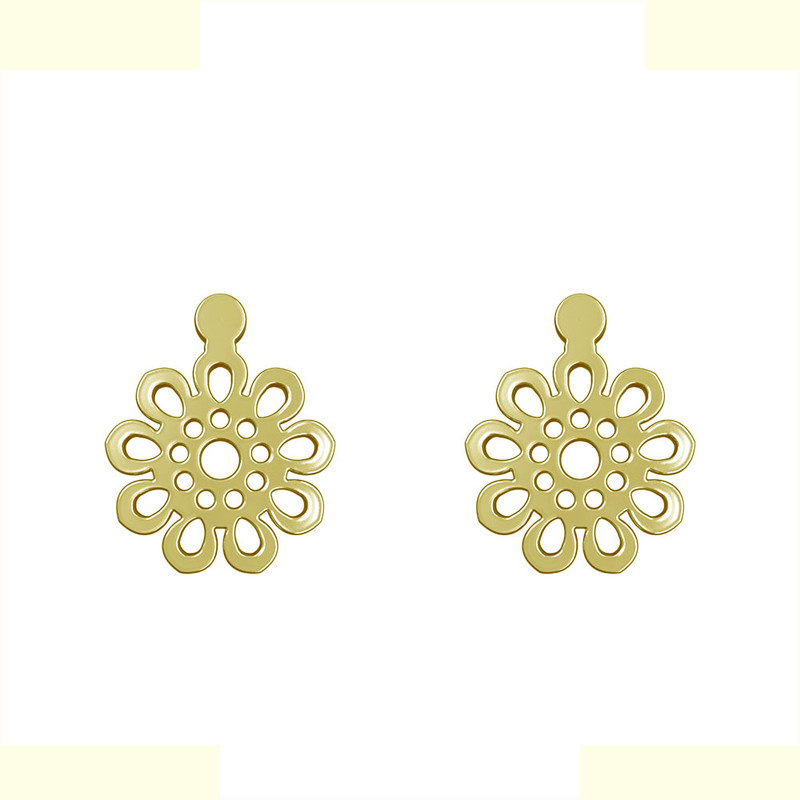 گوشواره طلا 18 عیار زنانه مدوپد مدل گل کد GA1-12366