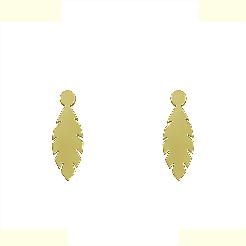 گوشواره طلا 18 عیار زنانه مدوپد مدل پر کد GA1-12371