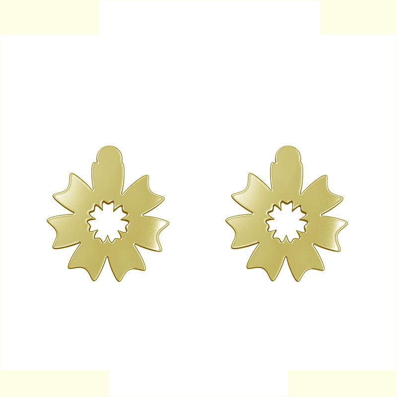 گوشواره طلا 18 عیار زنانه مدوپد مدل گل کد GA1-12410