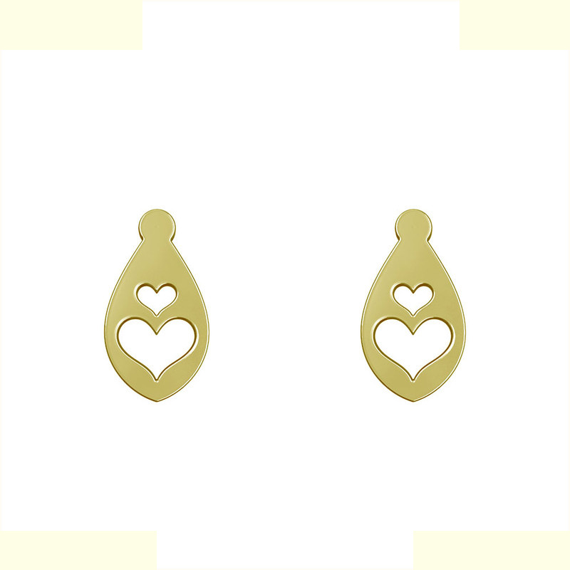 گوشواره طلا 18 عیار زنانه مدوپد مدل قلب کد GA1-12421