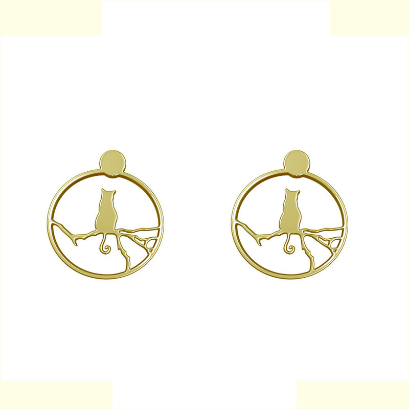 گوشواره طلا 18 عیار زنانه مدوپد مدل گربه کد GA1-12444 گوشواره طلا 18 عیار زنانه مدوپد مدل گربه کد GA1-12444