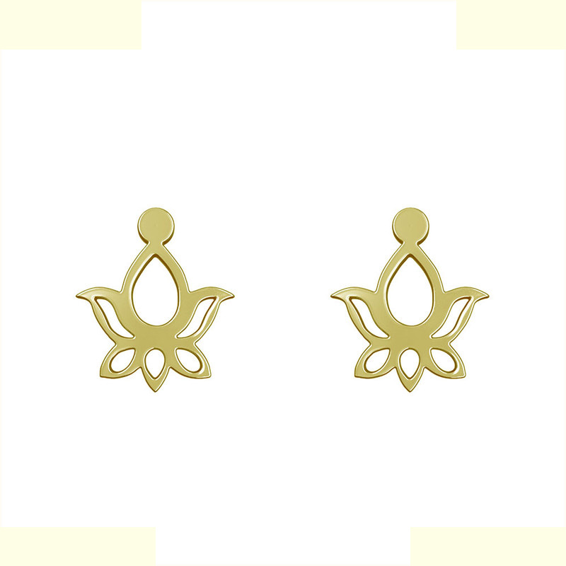 گوشواره طلا 18 عیار زنانه مدوپد مدل گل کد GA1-12445