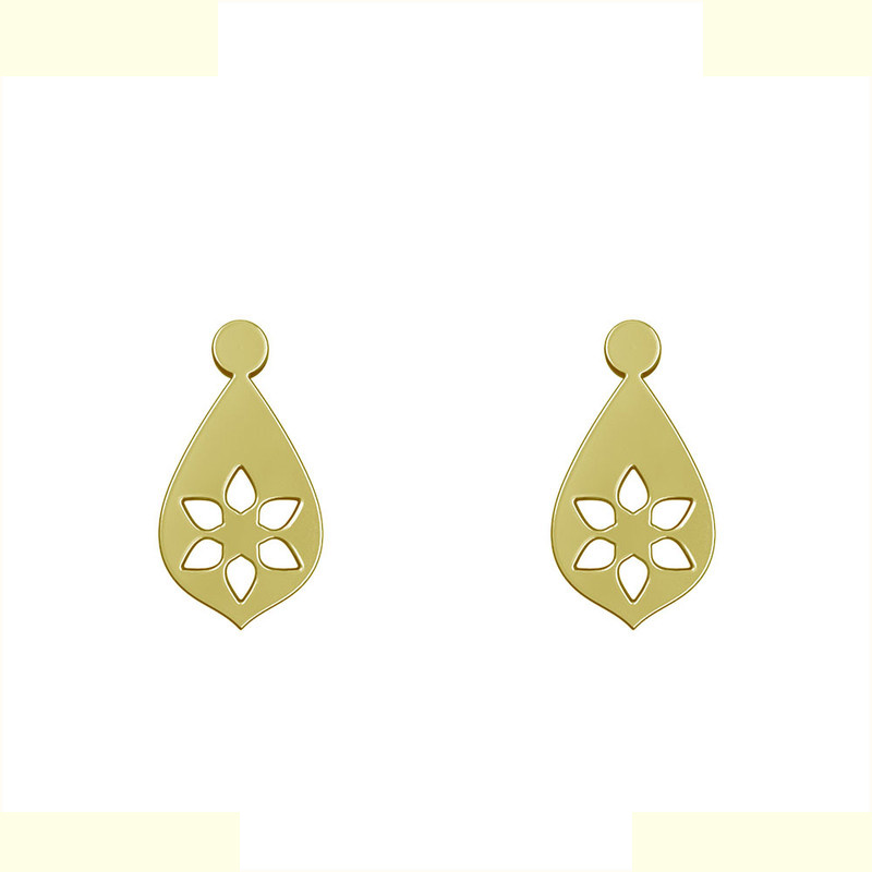 گوشواره طلا 18 عیار زنانه مدوپد مدل گل کد GA1-12462