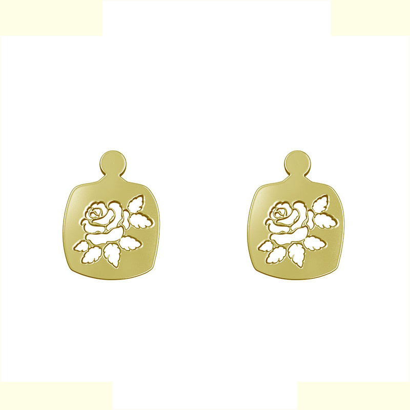 گوشواره طلا 18 عیار زنانه مدوپد مدل گل کد GA1-12464