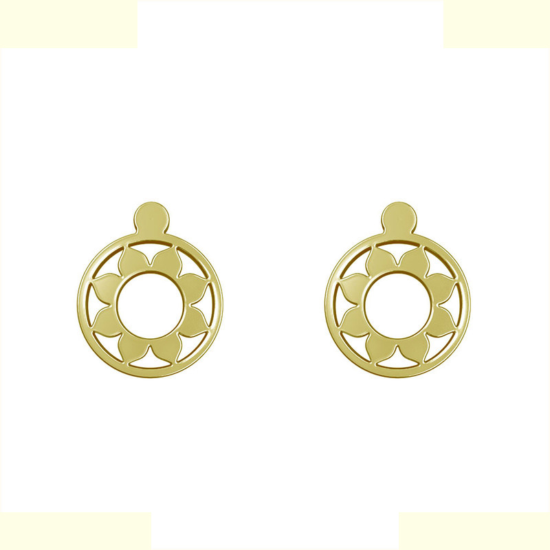 گوشواره طلا 18 عیار زنانه مدوپد مدل گل کد GA1-12473