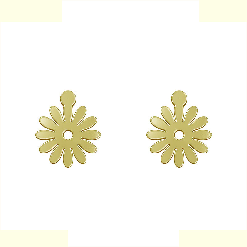 گوشواره طلا 18 عیار زنانه مدوپد مدل گل کد GA1-12529