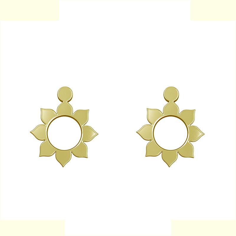 گوشواره طلا 18 عیار زنانه مدوپد مدل گل کد GA1-12532