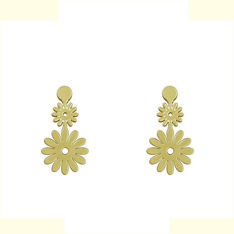 گوشواره طلا 18 عیار زنانه مدوپد مدل گل کد GA1-12549