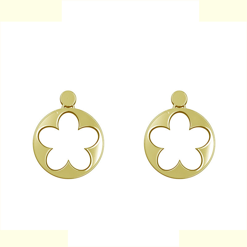 گوشواره طلا 18 عیار زنانه مدوپد مدل گل کد GA1-12550