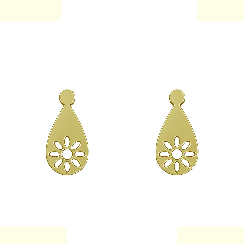 گوشواره طلا 18 عیار زنانه مدوپد مدل گل کد GA1-12664